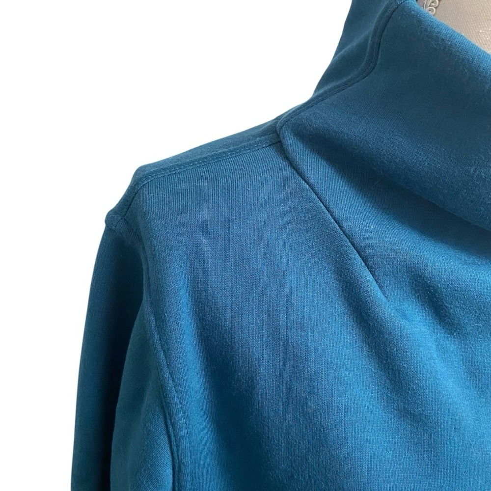 Athleta Cozy Karma Mock Neck Sweatshirt Dress Small Teal Pockets - Picture 6 of 16
